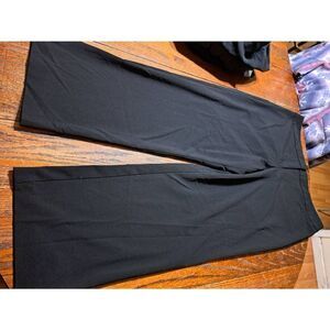 18W George Woman Black Flat Front Pleated Leg Dress Pants